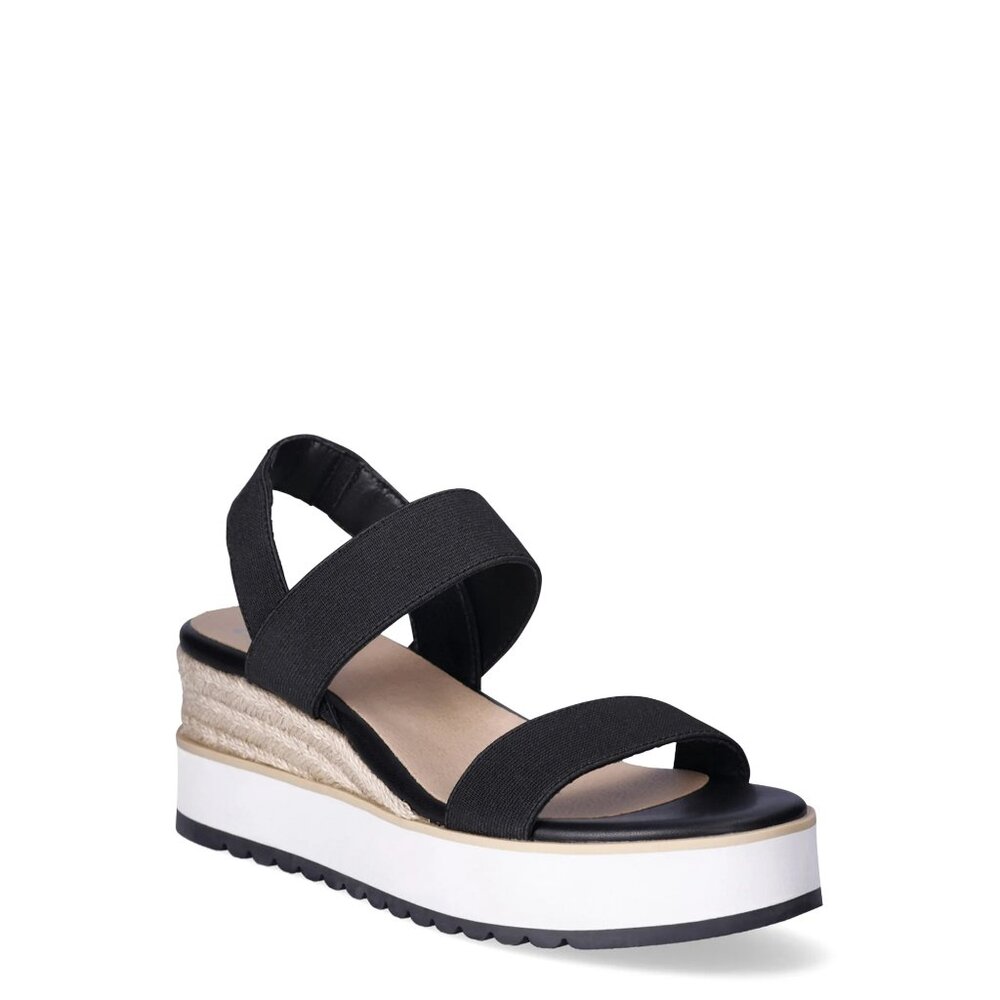 NWT Size 9 Madden NYC Women's Black Talla Wedge Strappy Sandals